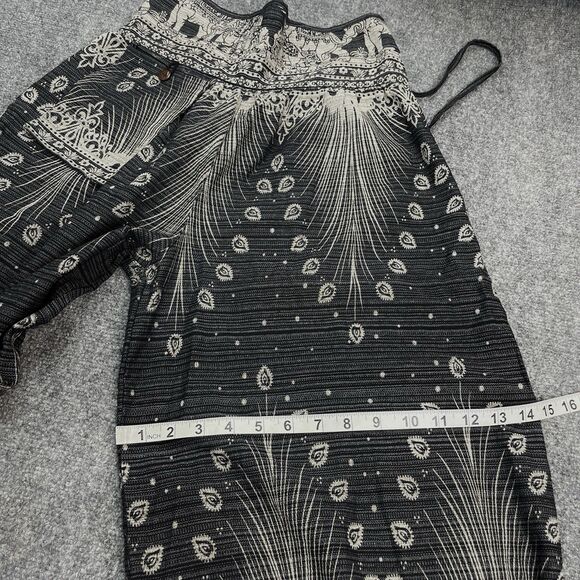 Kamana Harem Pants Womens Large Wide Leg Elephant Print Exterior Pocket Cotton - Picture 9 of 10